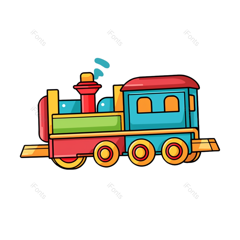 儿童节图片,插画元素,火车PNG,玩具免抠素材